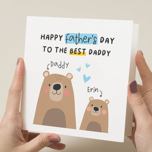 Personalised Cute Fathers Day Card From Daughter, Fathers Day Gift For Daddy, Happy Fathers Day Card, Son Fathers Day Card, Gift To Dad