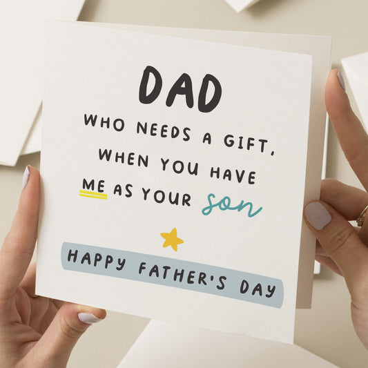 Funny Fathers Day Card For Dad, Dad Fathers Day Card, Fathers Day Gift, Fathers Day Card For Him, From Son, Joke Card For Dad, Daddy