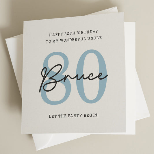 80th Birthday Card For Uncle, Uncle Eightieth Birthday, Happy Birthday Uncle Card, Uncle 80th Birthday Gift, Milestone Birthday