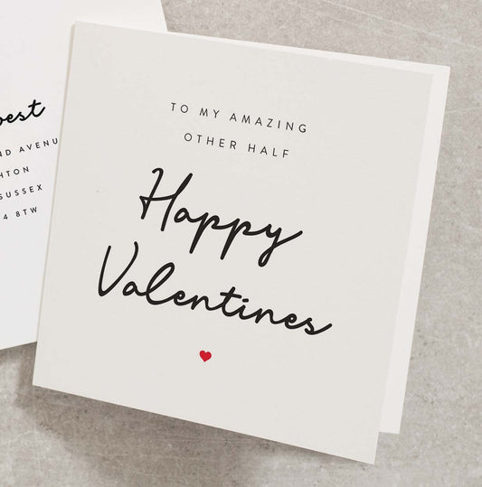 Other Half Valentines Day Card, Happy Valentines Day Card For Boyfriend, Boyfriend Valentines Day Card, Husband Valentines Day Card VC205