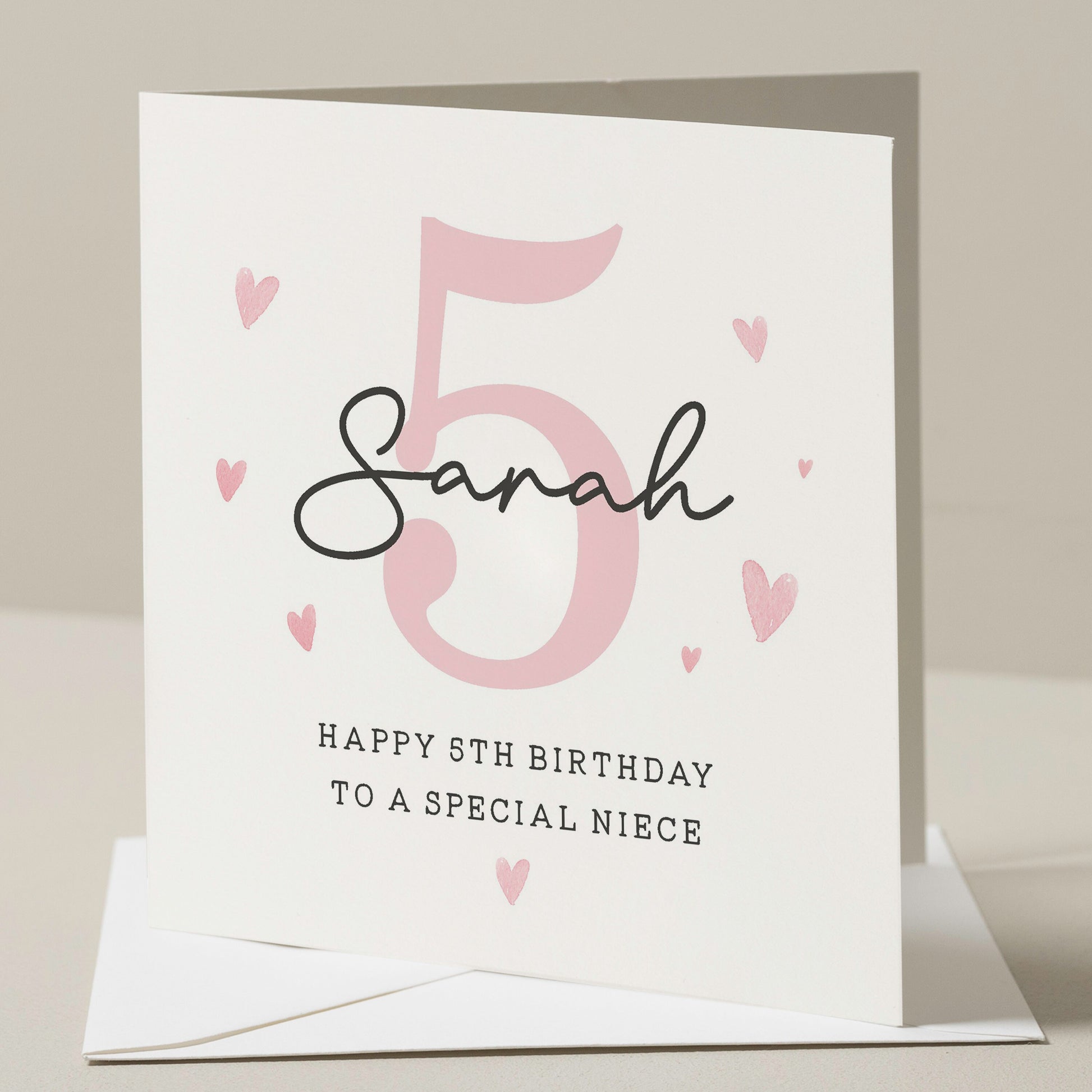 5th Birthday Card For Niece, Fifth Birthday Niece Card, Birthday Gift For Niece, Birthday Gift For Her, Birthday Girl, Simple Birthday Card