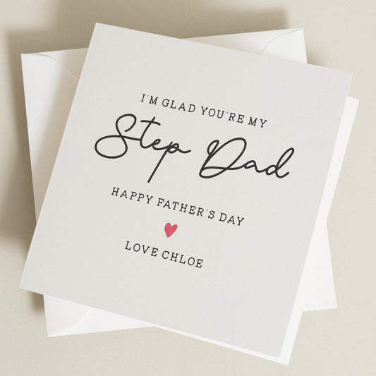 Cute Fathers Day Card For Stepdad, Personalised Step Dad Fathers Day Card, Simple Fathers Day Card For Bonus Dad, Step Dad Fathers Day Gifts