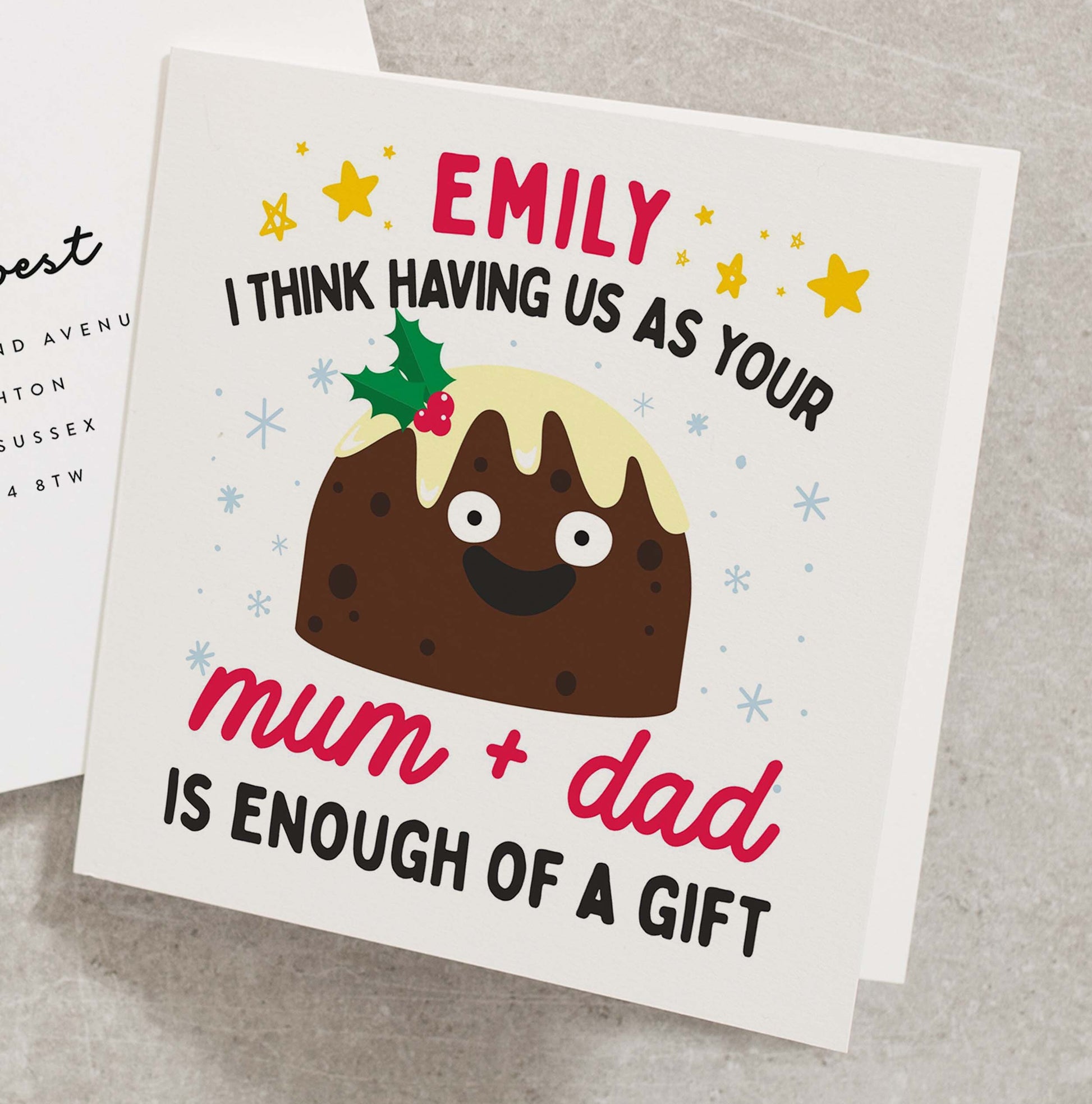 Personalised Daughter Christmas Card, Son Christmas Card, Christmas Card For Daughter, Silly Christmas Card, Funny Daughter Xmas Card CC836