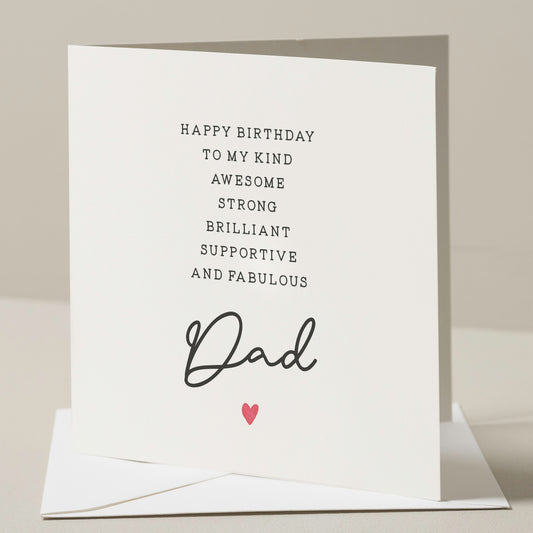 Birthday Card For Dad, Dad Poem Birthday Card, Dad Poem Birthday Card, Happy Birthday Dad, Birthday Dad Gift, Simple Card To Dad