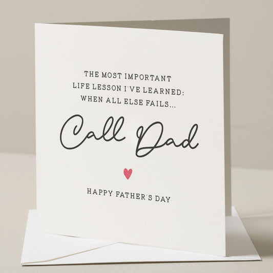 Funny Fathers Day Card From Daughter, Fathers Day Card From Son, Joke Fathers Day Card, For Dad, Call Dad Fathers Day Card