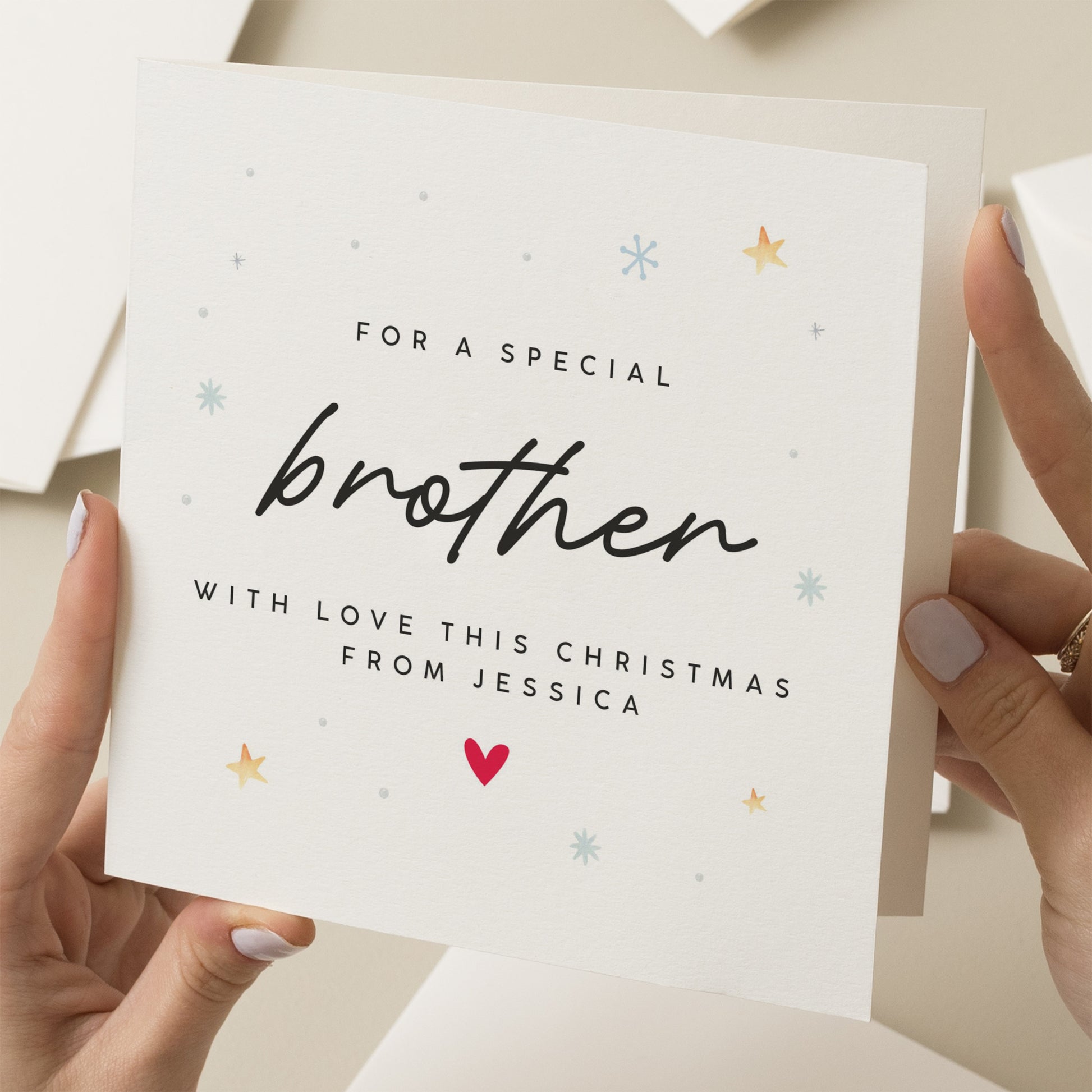 Brother Christmas Card, Personalised Brother Xmas Card, Sibling Christmas, Christmas Card Brother, Special Brother Christmas Card