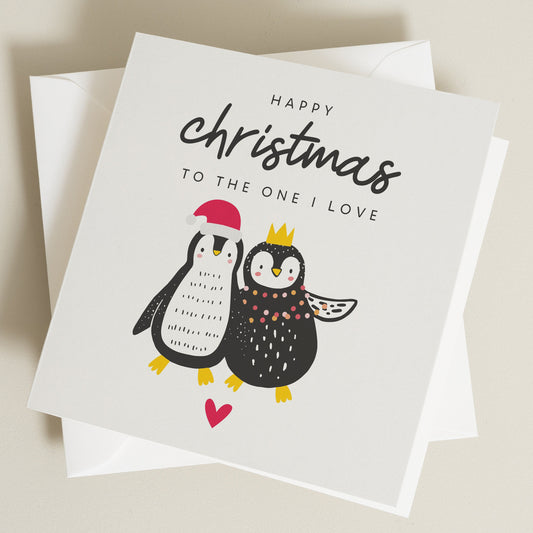 Boyfriend Christmas Card, Romantic Christmas Card, Cute Penguin Christmas Card, Personalised Christmas Card, Husband Christmas Card