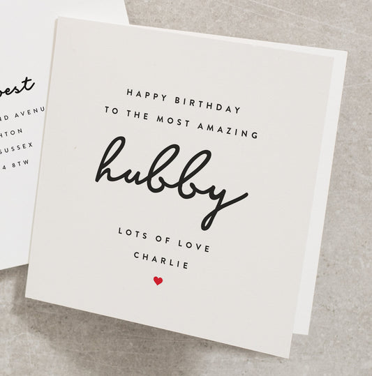 Personalised Birthday Card For Hubby, Husband Birthday Card, Happy Birthday For Hubby, Hubby Birthday Card, Happy Birthday Card BC1086