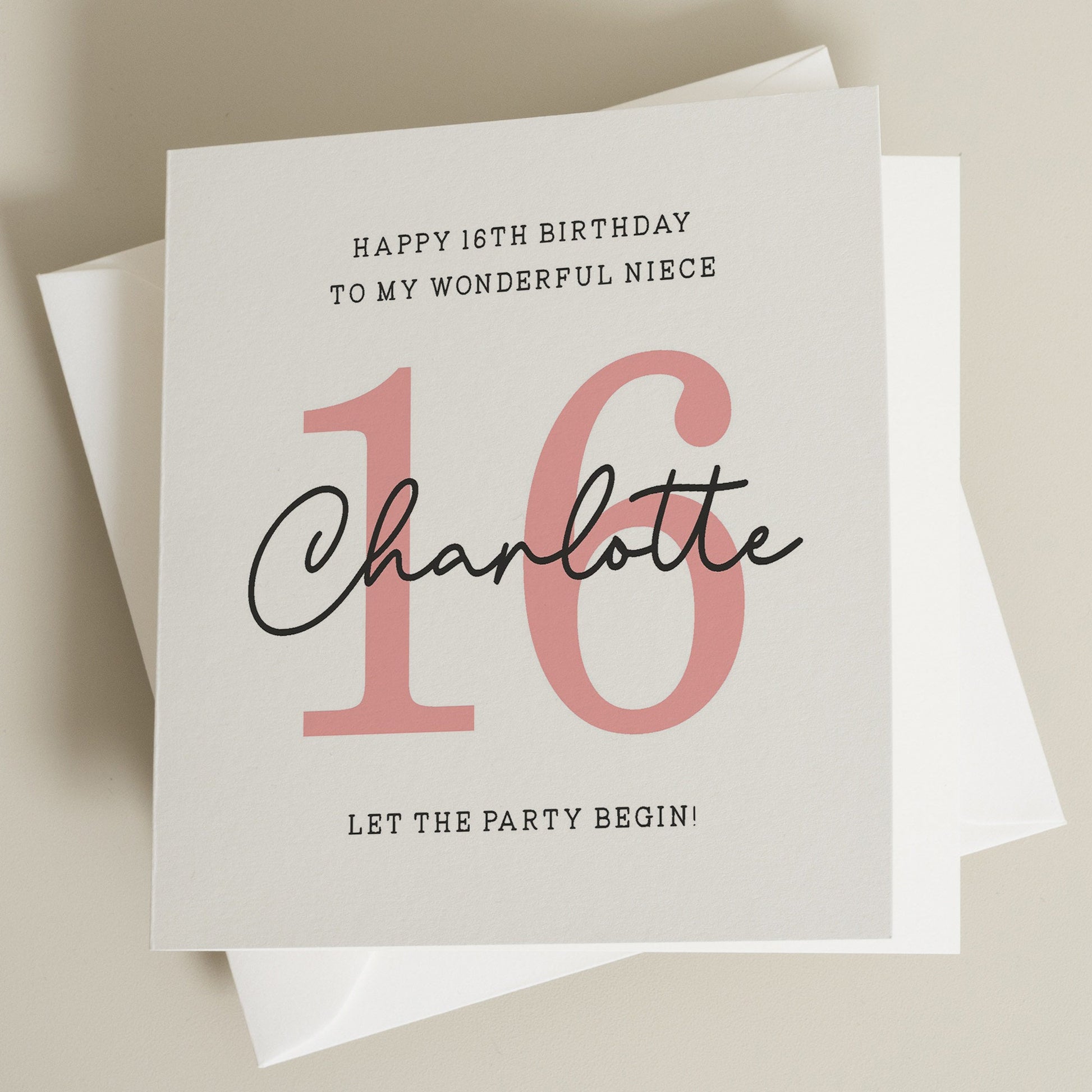 Sixteenth Birthday Card For Niece, Personalised Birthday Card For Niece, 16th Birthday Card To Niece, Niece 16th Birthday Gift