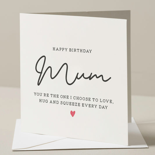 Cute Mum Birthday Card, Birthday Card For Mum, Mummy Birthday Card, Happy Birthday Mum, Birthday Mum Gift, Simple Card To Mummy