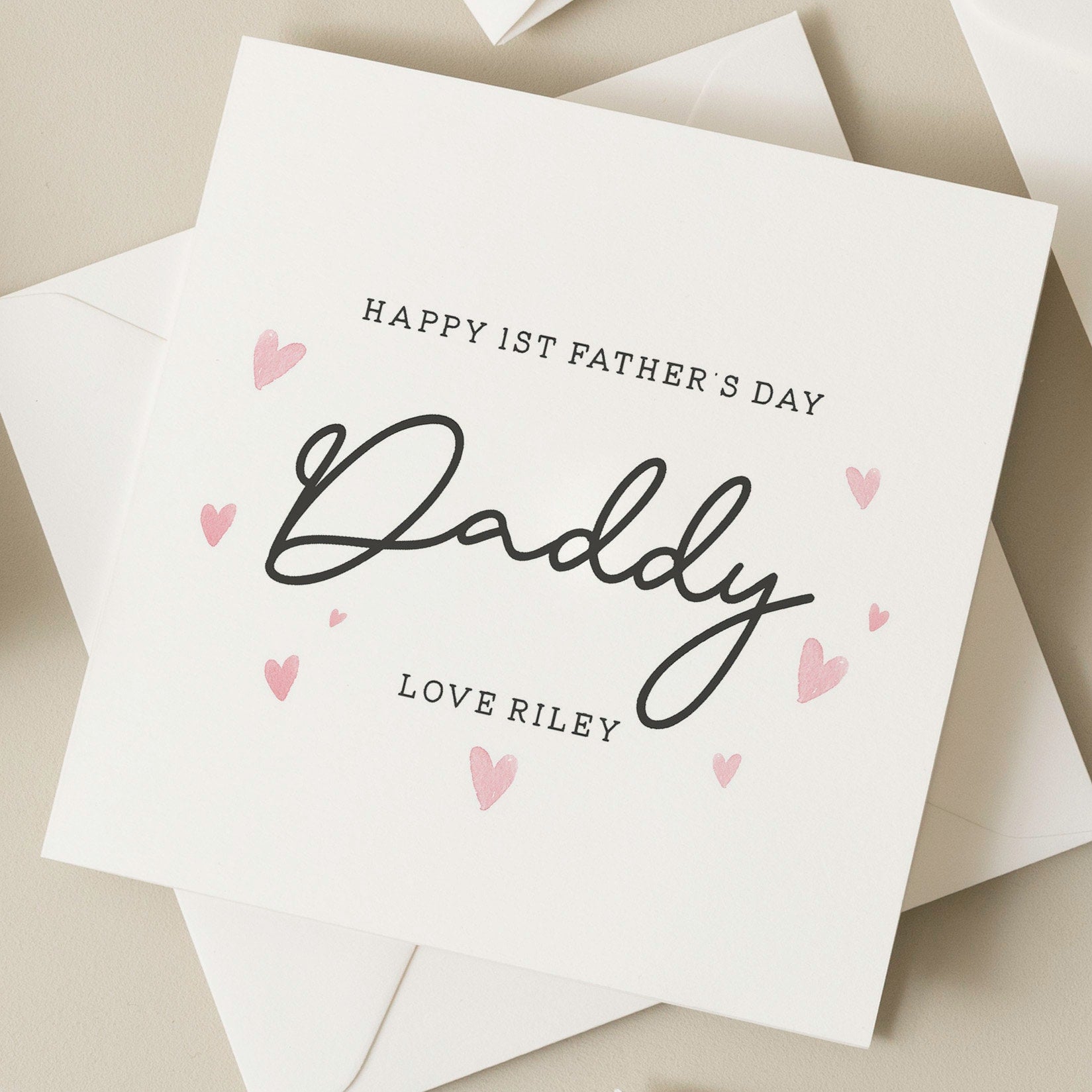 Personalised Fathers Day Card, 1st Fathers Day Card From Baby, First Fathers Day Card From Daughter, Cute Card For Dad, For Daddy