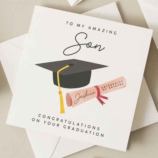 Son Graduation Card, Graduation Card, Graduation Gift, Congratulations On Your Graduation Card, Proud Of You Card, Graduation & School Card