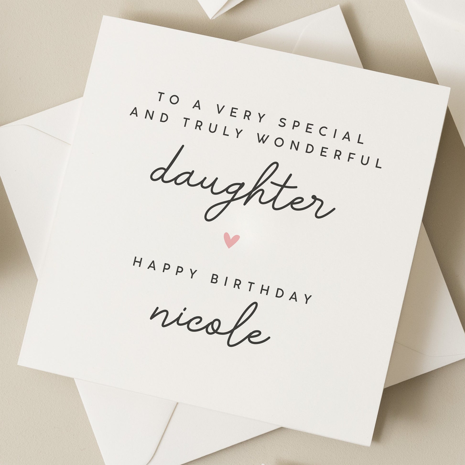 Daughter Birthday Card, Birthday Card For Daughter, Personalised Daughter Birthday Card, Cute Birthday Card, Simple Birthday Gift