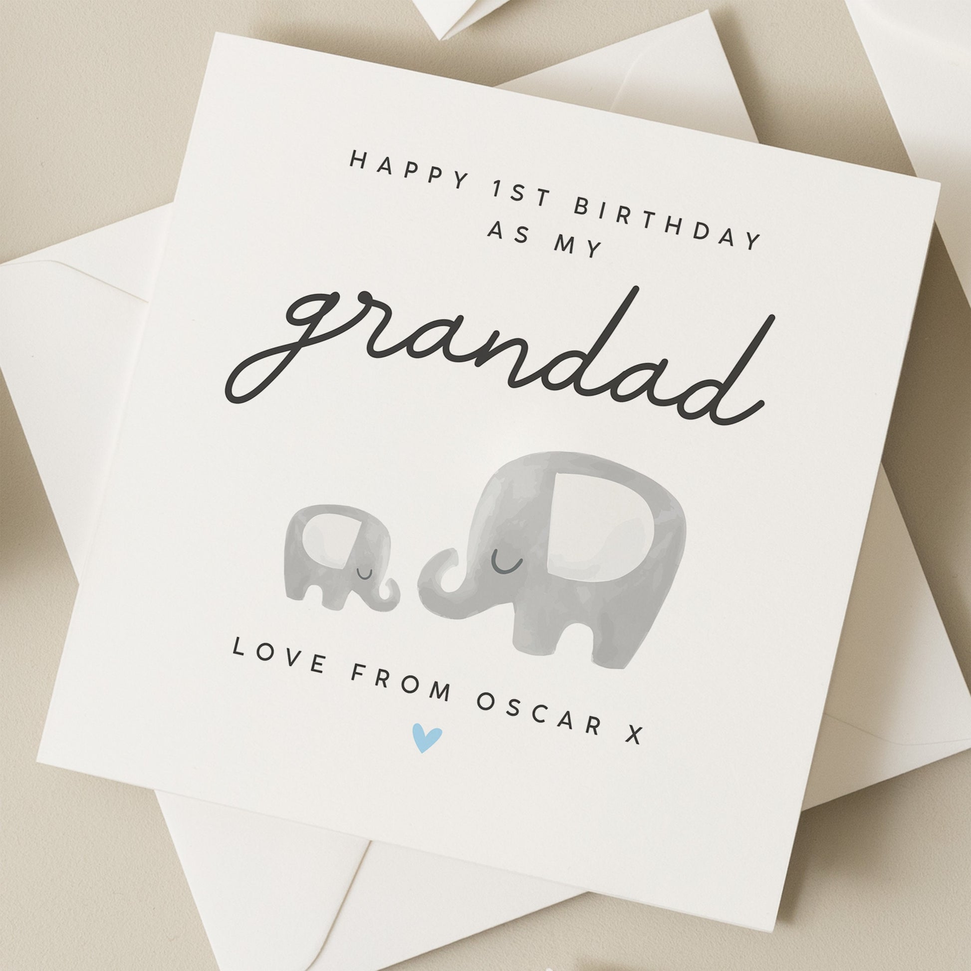 Birthday Card for Grandad, 1st Birthday As My Grandad Card, Special Birthday Card For Grandpa, Card From Grandson, Granddaughter