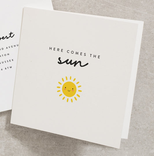 Here Comes The Sun Card, Cute Sending You Sunshine Card, Get Well Soon Card, Thinking of You Card, Sending Love Card, Miss You Card TH050