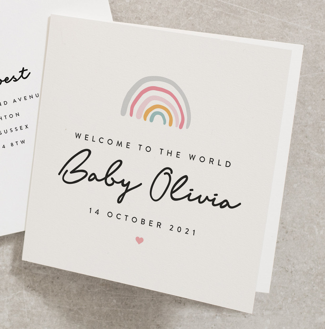 Personalised New Baby Card, Welcome to the World Card, Custom Name New Born Baby Card, Congratulations Baby Card, Expecting Card NB004