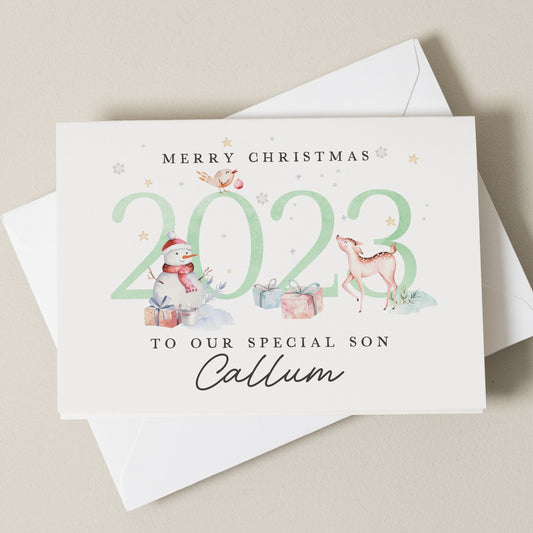 2023 Christmas Card For Son, Son 1st Christmas Card, Merry Christmas To A Special Little Boy, Personalised First Christmas Card, Xmas Gift