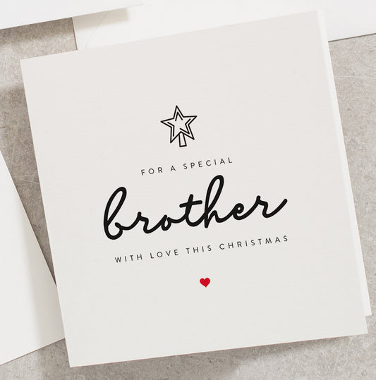 Christmas Card Brother, Brother Xmas Card, For A Special Brother With Love This Christmas, Brother Christmas Card CC143