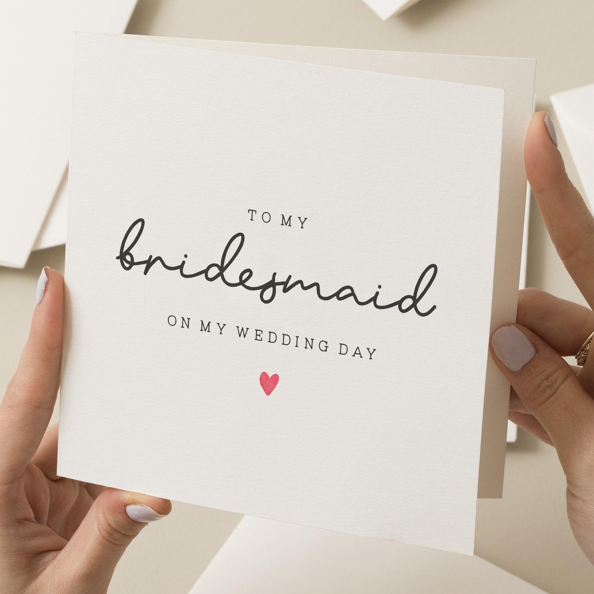 Thank You Bridesmaid Gift, Personalised To My Bridesmaid On My Wedding Day Card,  Wedding Day Card For Bridesmaid, For Her, Friend, Sister