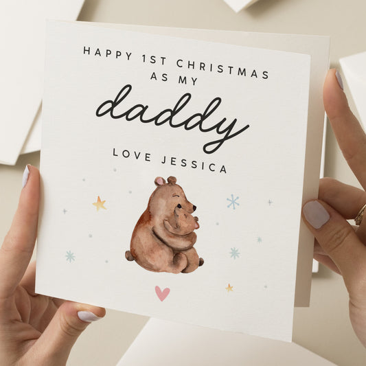 First Christmas As My Daddy, Christmas Card For Daddy, Baby First Christmas Card To Daddy, Newborn To Daddy, Xmas Card For New Dad