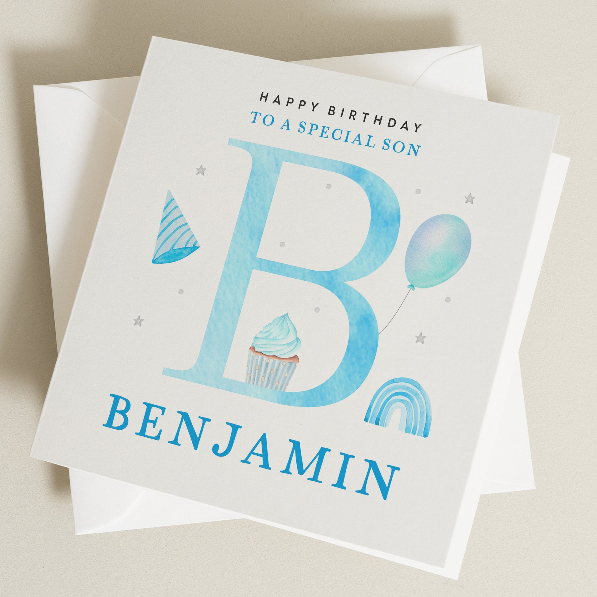 Personalised Son Birthday Card, Special Son Birthday Card, Birthday Card For Son, Any Name Any Letter Birthday Card For Son BC1309