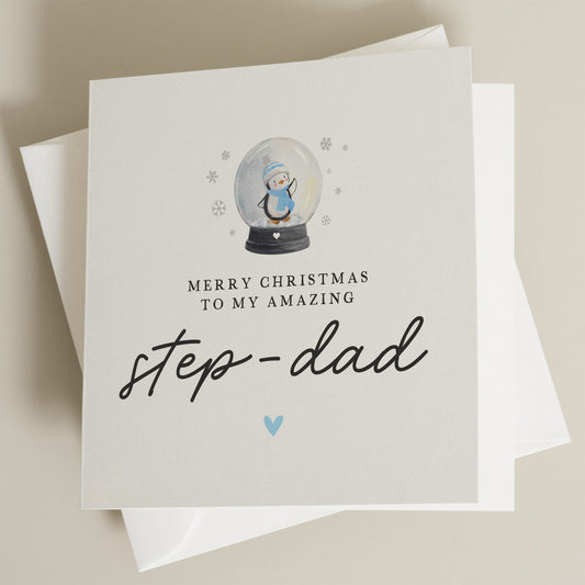 Step Dad Christmas Card, Christmas Card For Step Dad,  Bonus Dad Christmas Card, Personalised Christmas Card To Step Dad, Xmas, Step Father