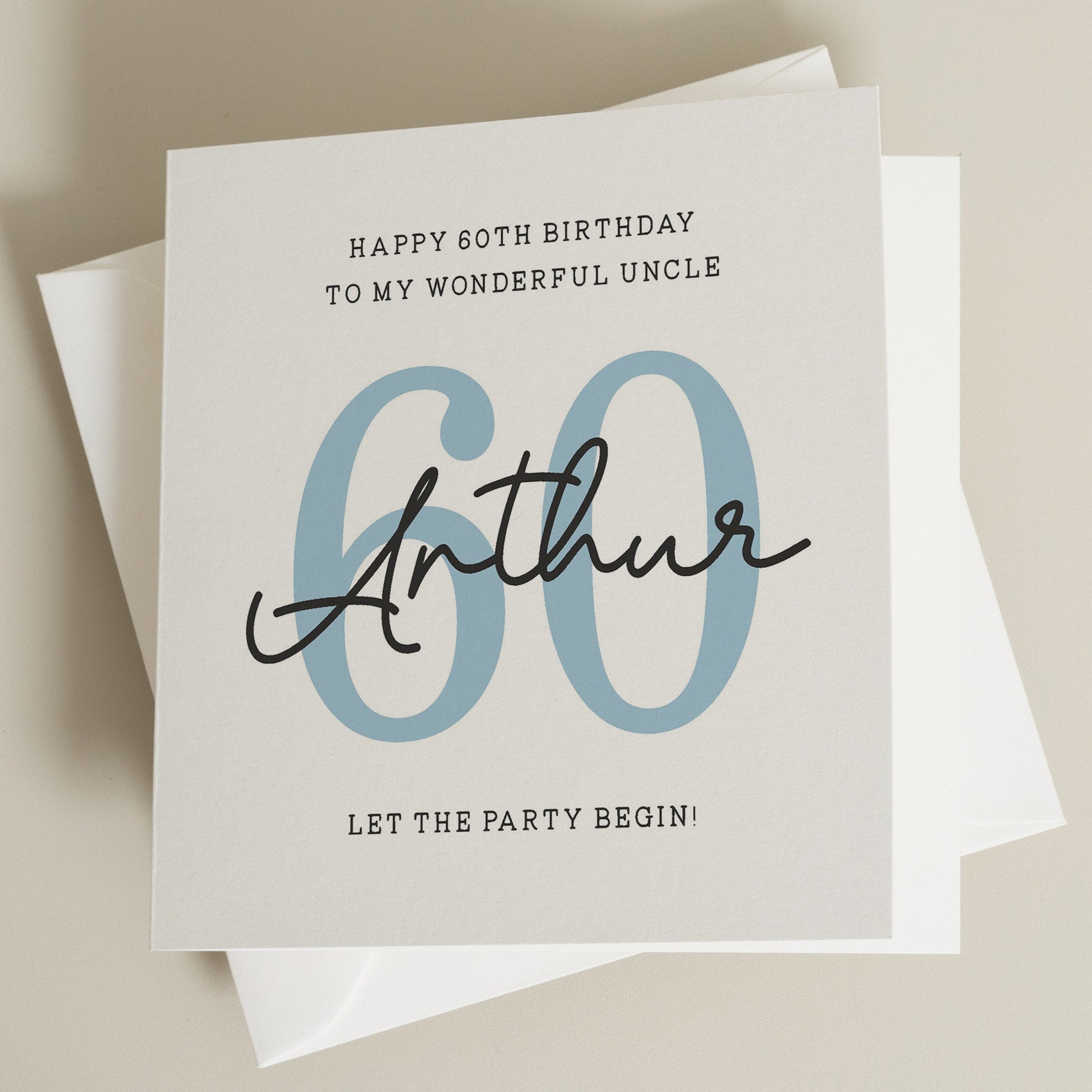 Personalised Birthday Uncle Card, 60th Birthday Card For Uncle, Uncle 60th Birthday Gift, Uncle Sixtieth Birthday, Milestone Birthday