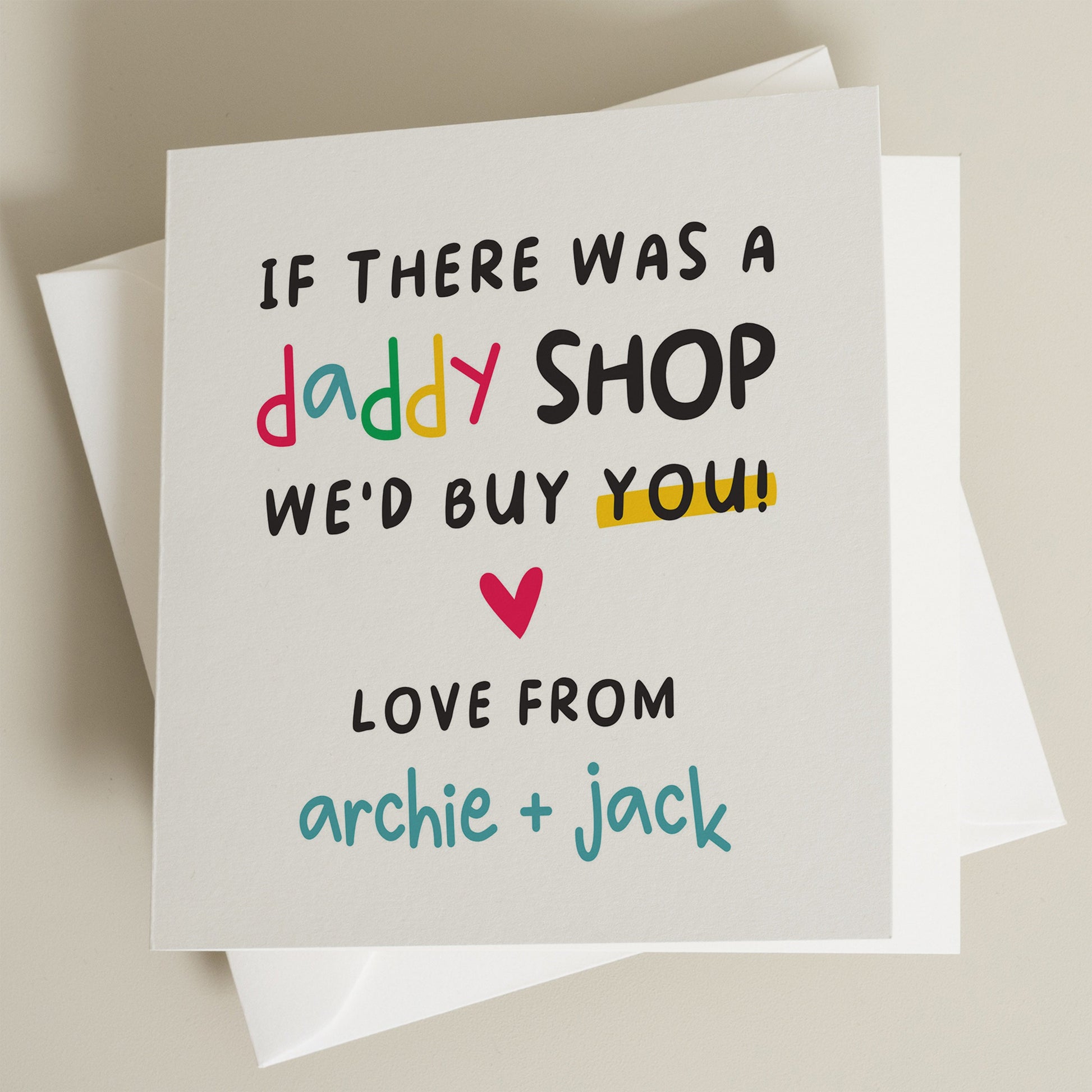 Personalised Fathers Day Gift For Daddy, Happy Fathers Day Card, Best Dad Card, Fathers Day Card From Child, Cute Fathers Day Card