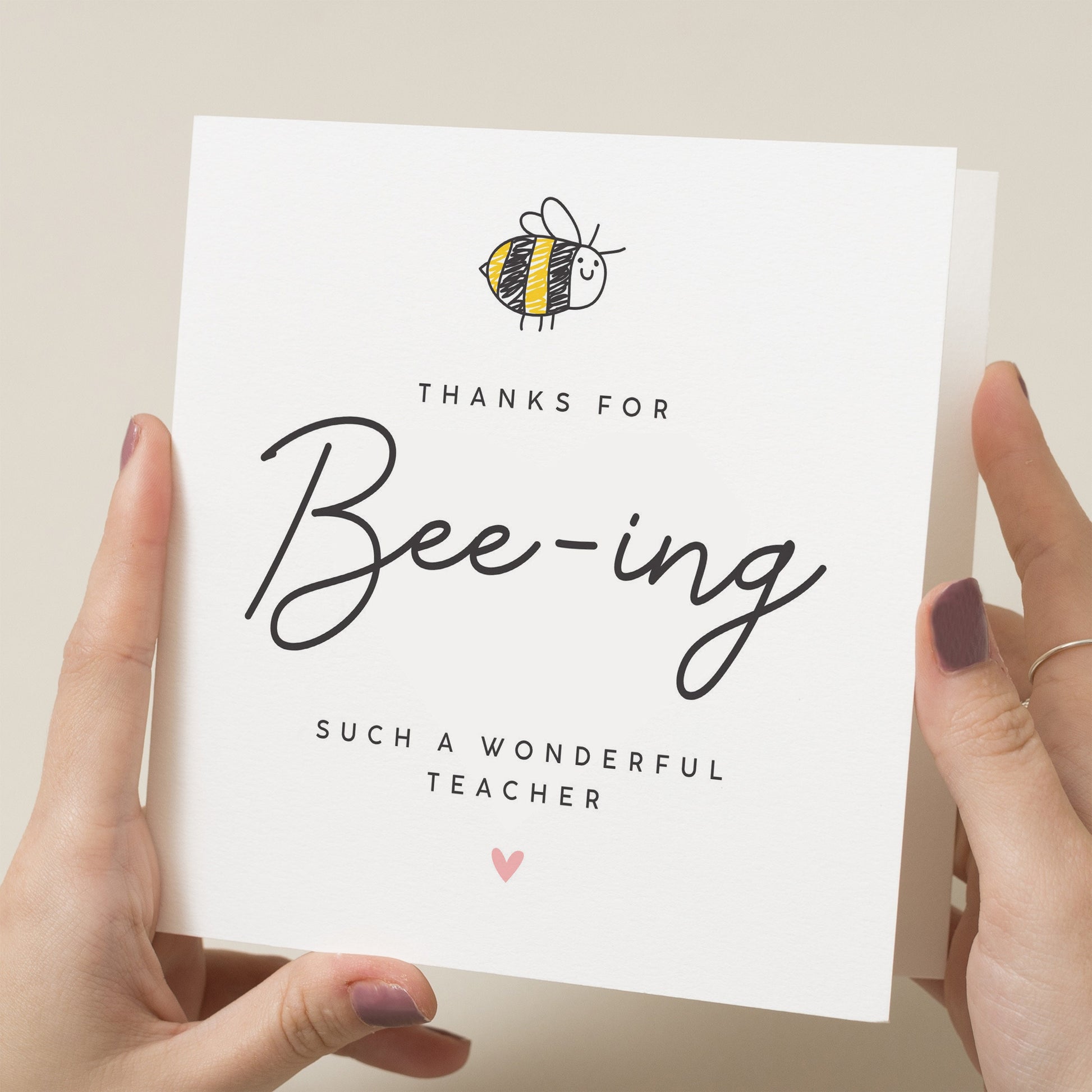 Thanks For Bee-ing A Wonderful Teacher Card, Teacher Thank You Card, Teacher Appreciation Card, End of Term Gift, End Of School Card