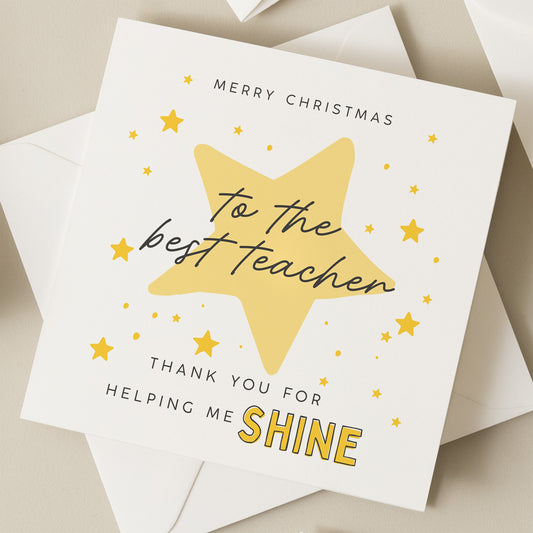 Teacher Christmas Card, Christmas Card For Teacher, Teacher Thank You Christmas Card, To My Teacher Christmas Card, Christmas Card, Xmas