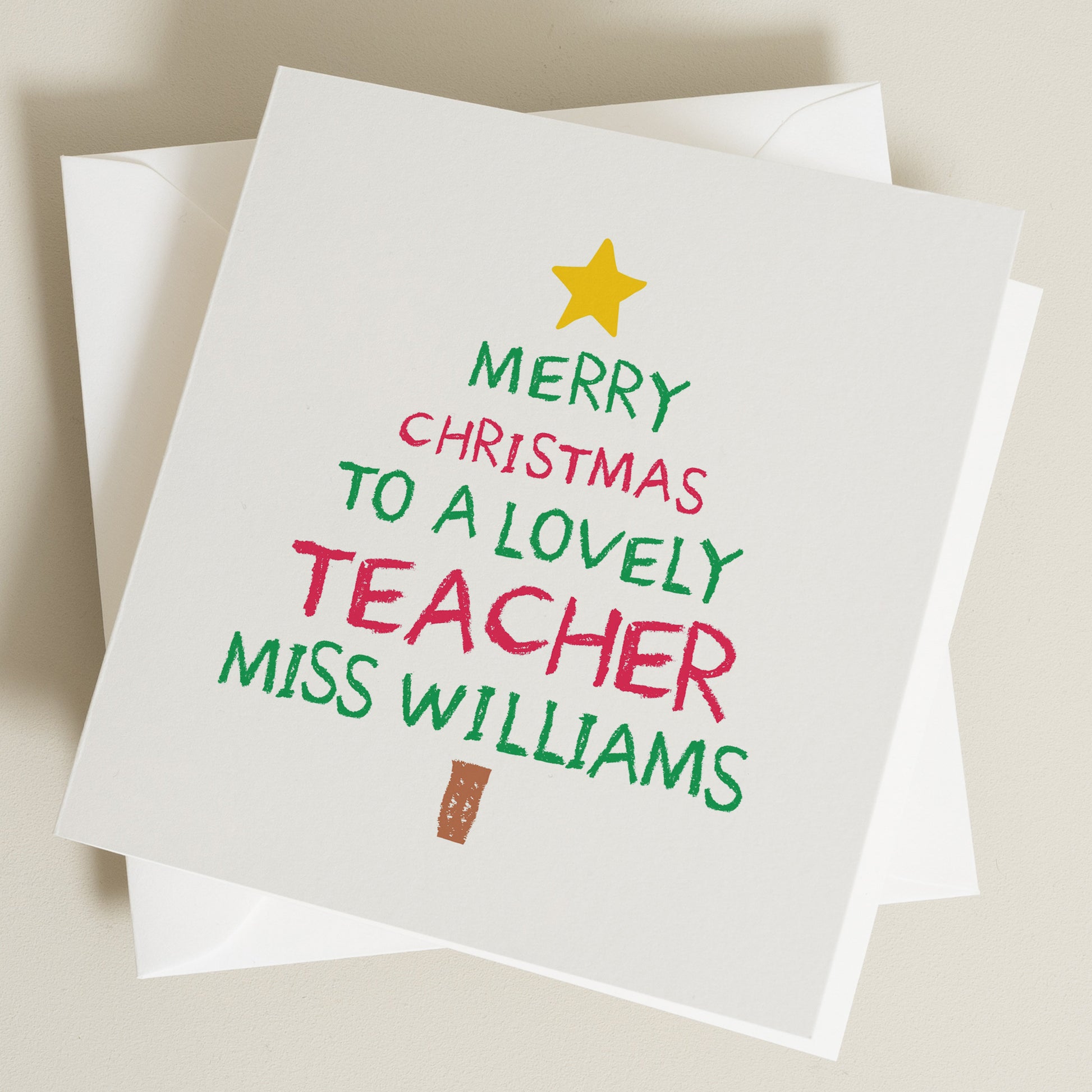 Teacher Christmas Card, Christmas Card For Teacher, Teacher Thank You Christmas Card, To My Teacher Christmas Card, Christmas Card