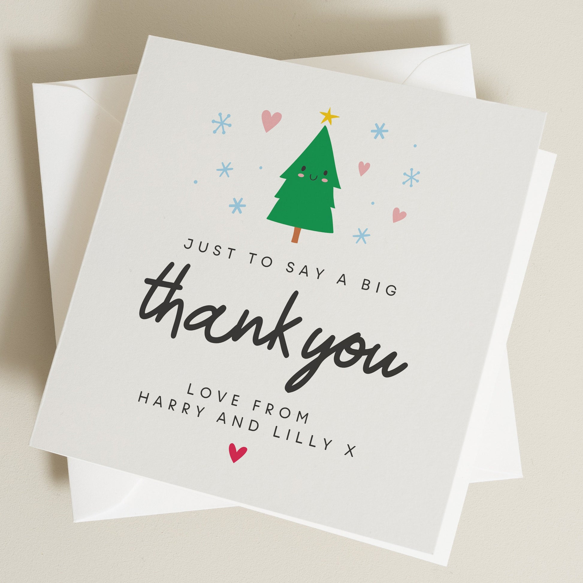 Christmas Thank You Card, Happy New Year Christmas Thank You Card, Personalised Christmas Thank You, Thank You Note Card, Thank You Note