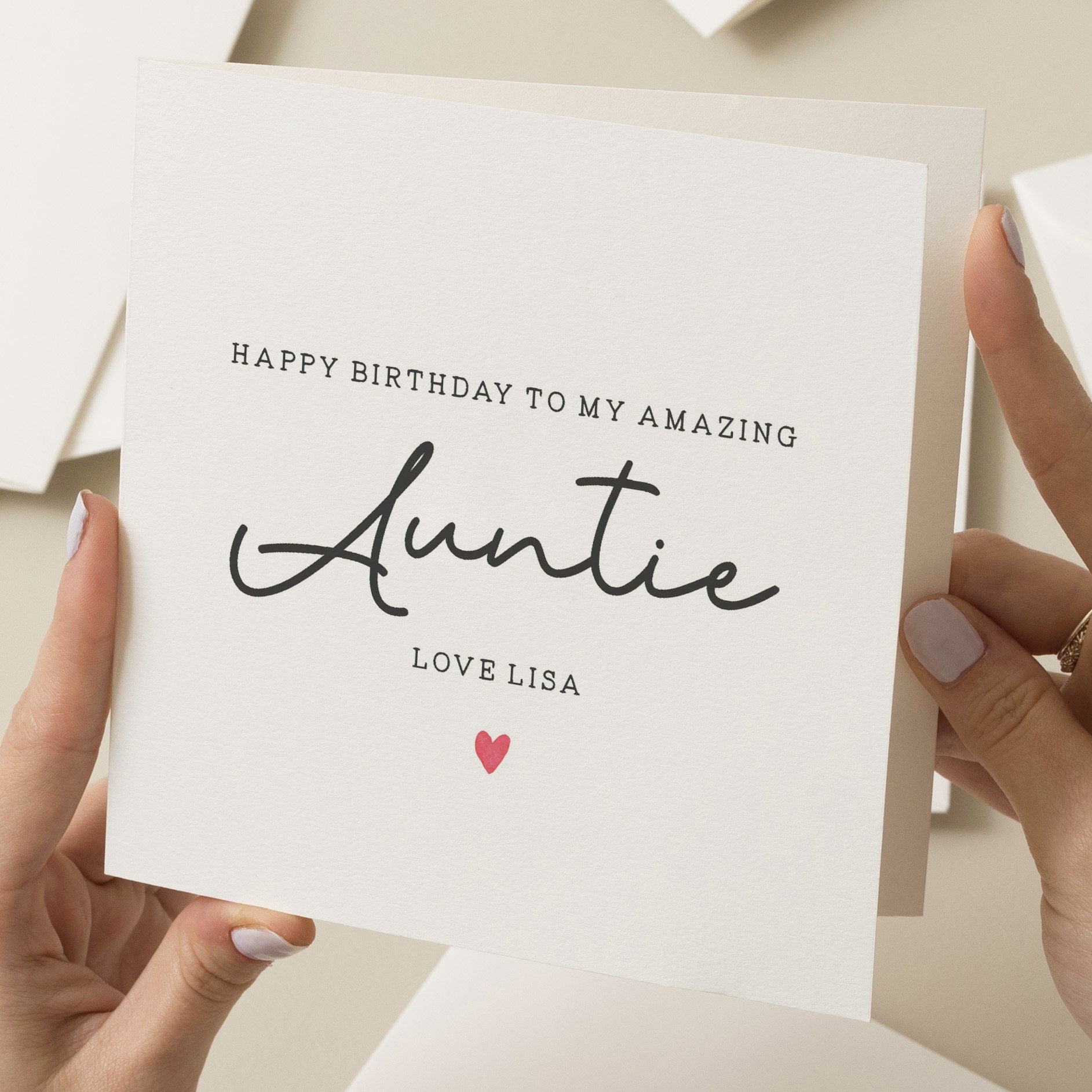 Happy Birthday Auntie Card, Aunty Birthday Card, Personalised Birthday Card For Aunt, Cute Birthday Gift For Her, Birthday Gift For Auntie