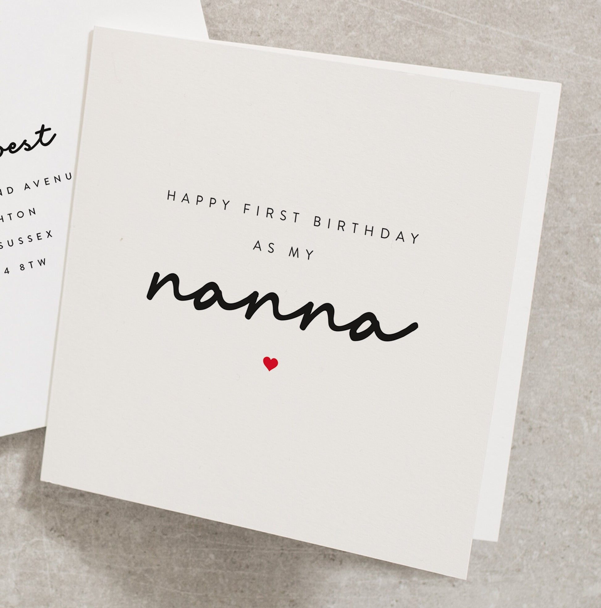 Happy First Birthday As My Nanna, Grandma, Grandparent, Cute Birthday Card from Baby, Card For Grandma, Simple Birthday Card For Nanna BC219