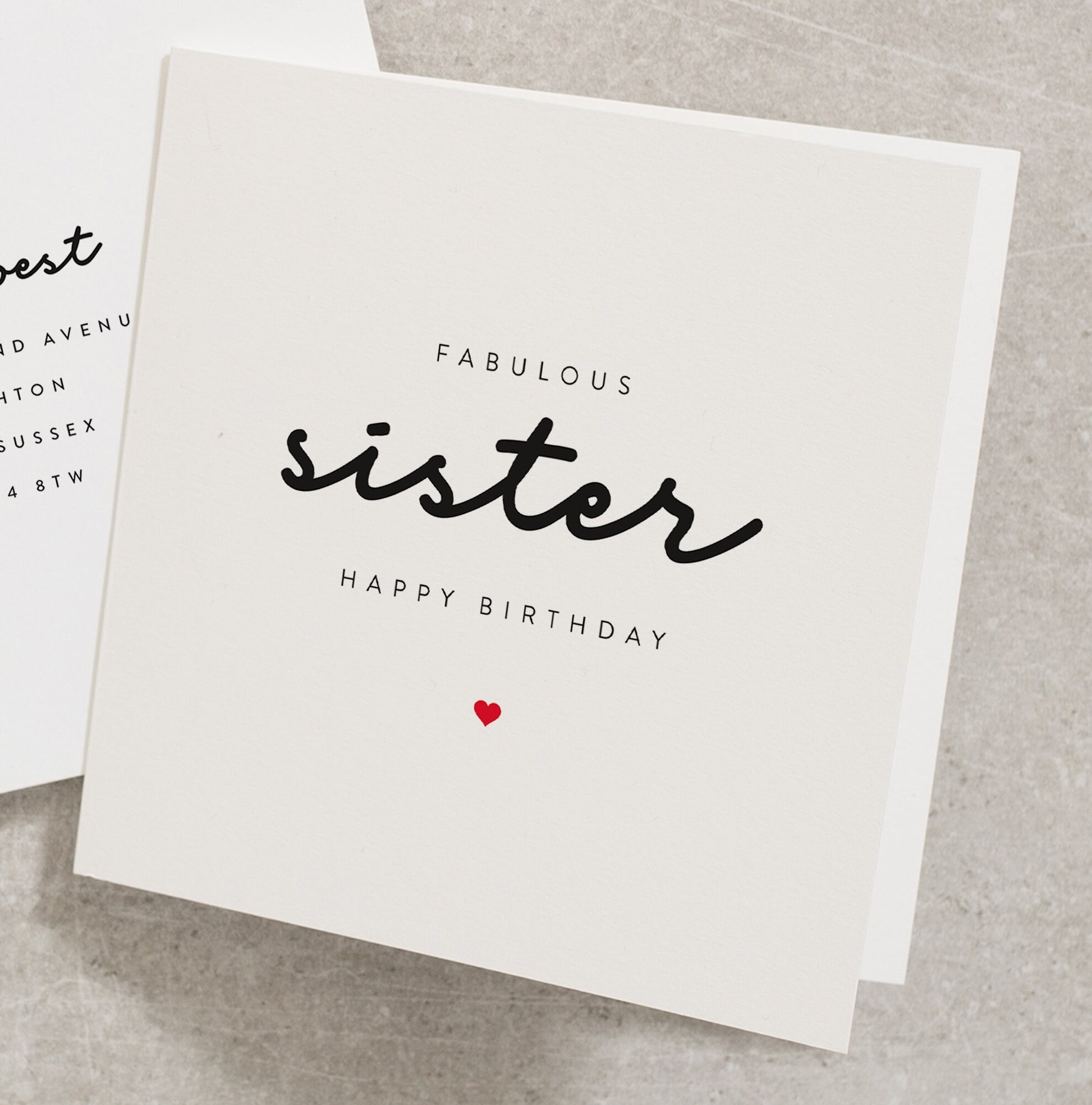 Fabulous Sister Happy Birthday Card, Personalised Birthday Card For Sister, Simple Birthday Card For Her, Fabulous Sister Card BC168