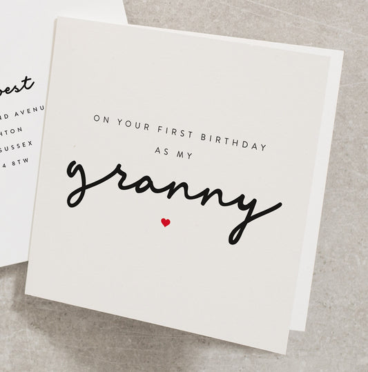 Granny First Birthday, Happy First Birthday As My Granny, First Birthday Grandma Card, Baby To Nan Birthday Gift, 1st Birthday Granny BC227