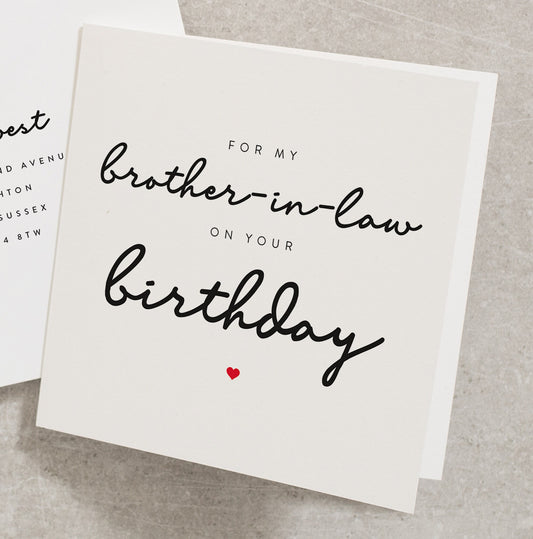 Personalised Brother In Law Birthday Card, Happy Birthday Brother In Law Card, Greetings Card, Personalised Brother In Law Card BC184