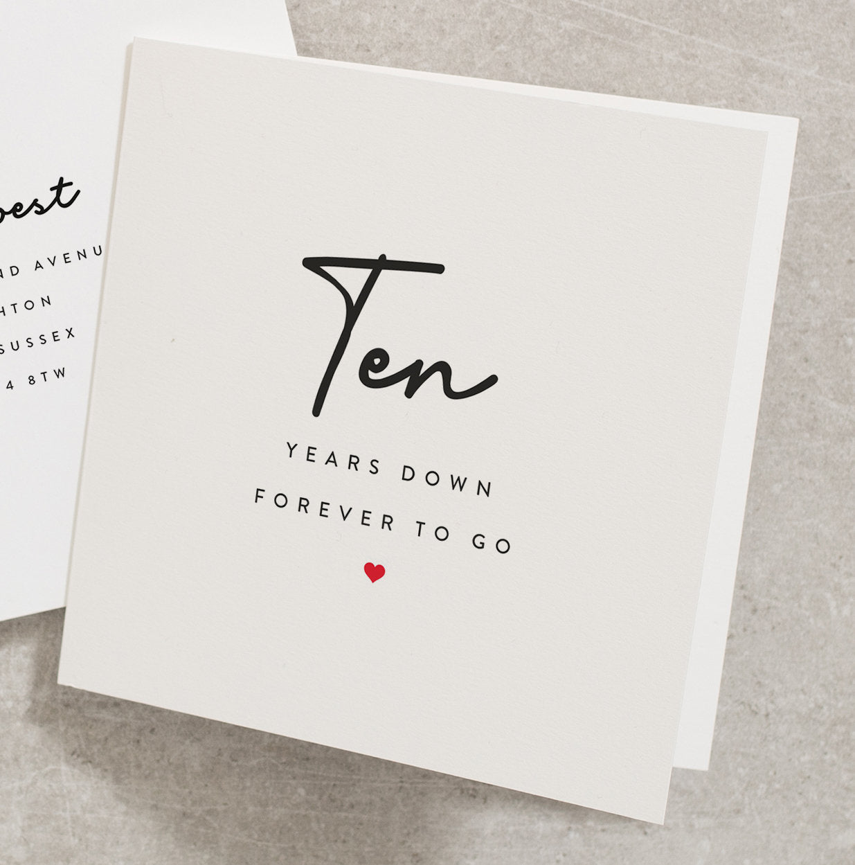 Ten Years Anniversary Card For Husband, Boyfriend 10th Anniversary Card, Partner Anniversary Card, Tenth Year Anniversary Card AN106