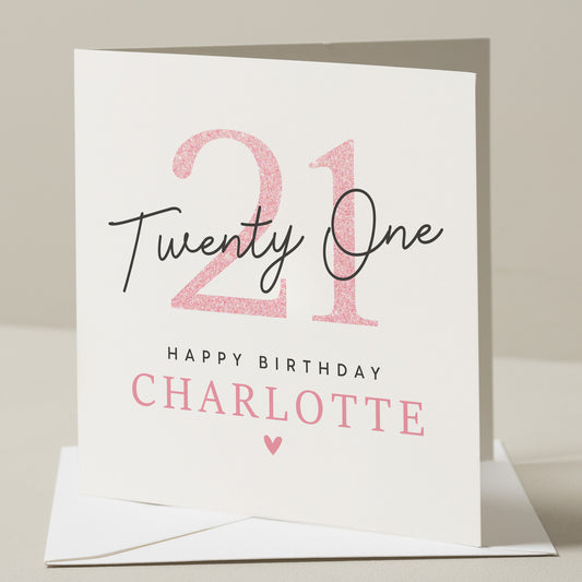 21st Birthday Card For Daughter, Twenty First Birthday Card For Girlfriend, Personalised Birthday Card For Her, 21st Birthday Gift