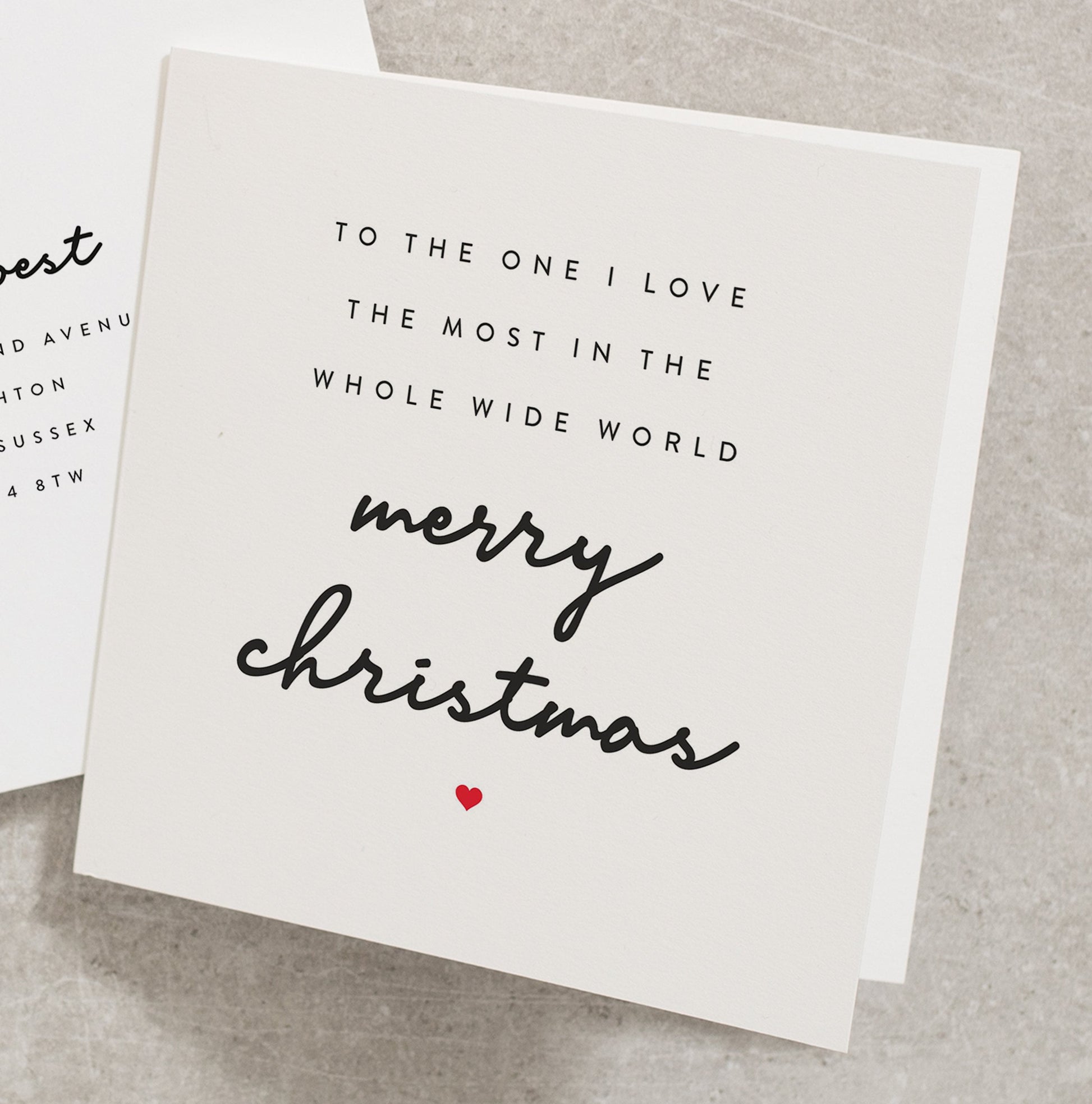 Merry Christmas To the One I Love, Christmas Card For Husband or Wife, Romantic Christmas Card For Girlfriend or Boyfriend CC587