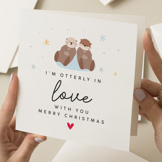 Otter Christmas Card, Cute Boyfriend Christmas Card, Husband Christmas Card, Girlfriend Christmas Card, Wife Christmas Card, Xmas