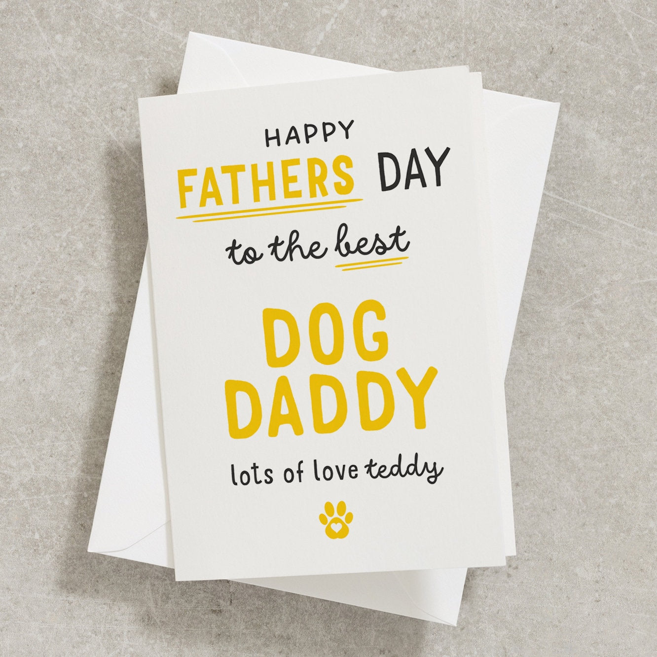 Happy Fathers Day To The Best Dog Daddy, Fathers Day Card From The Dog, Dog Dad Card, Gift From Dog, Fur Daddy, Card From Dog FC037