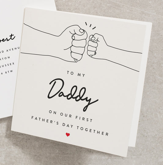 Daddy Father&#39;s Day Card, First Father&#39;s Day, Personalised Year Father&#39;s Day Card, Personalised Daddy Card FD211