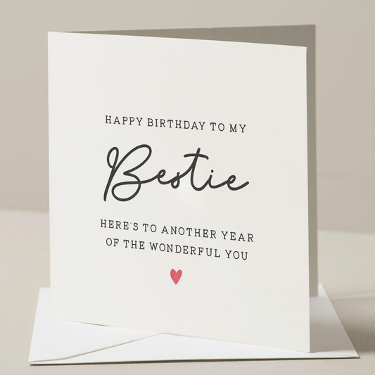 Birthday Card For Bestie, Bestie Birthday Card, Gift For Best Friend Birthday, Happy Birthday Bestie Card, Best Friend Birthday Card