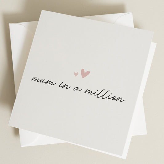 Mum Mother&#39;s Day Card, Mum In A Million Card, Special Mum Card, For Mum, Mother&#39;s Day Gift To Mum, Mum Birthday Card, For Her, Mummy