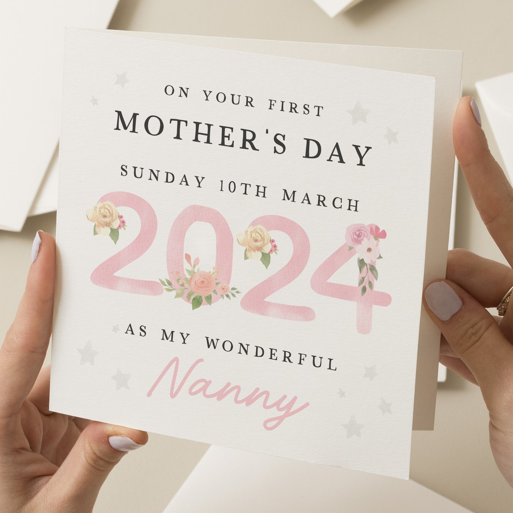 1st Mothers Day Card As My Nanny, Personalised First Mothers Day Card Nan, Happy 1st Mothers Day, First Mothers Day Gift, Gift Mother&#39;s Day