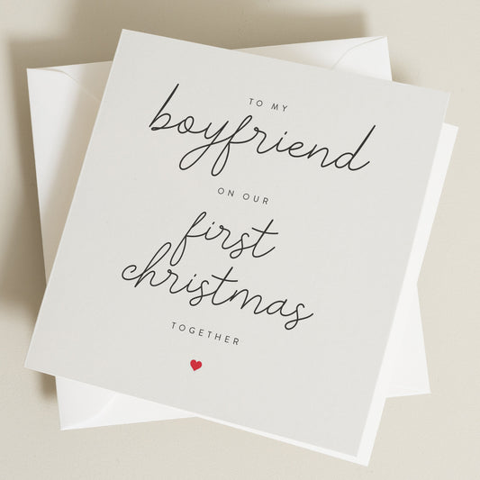 To My Boyfriend On Our First Christmas Together, Boyfriend First Christmas Card, Boyfriend 1st Christmas Card, Man Christmas Card