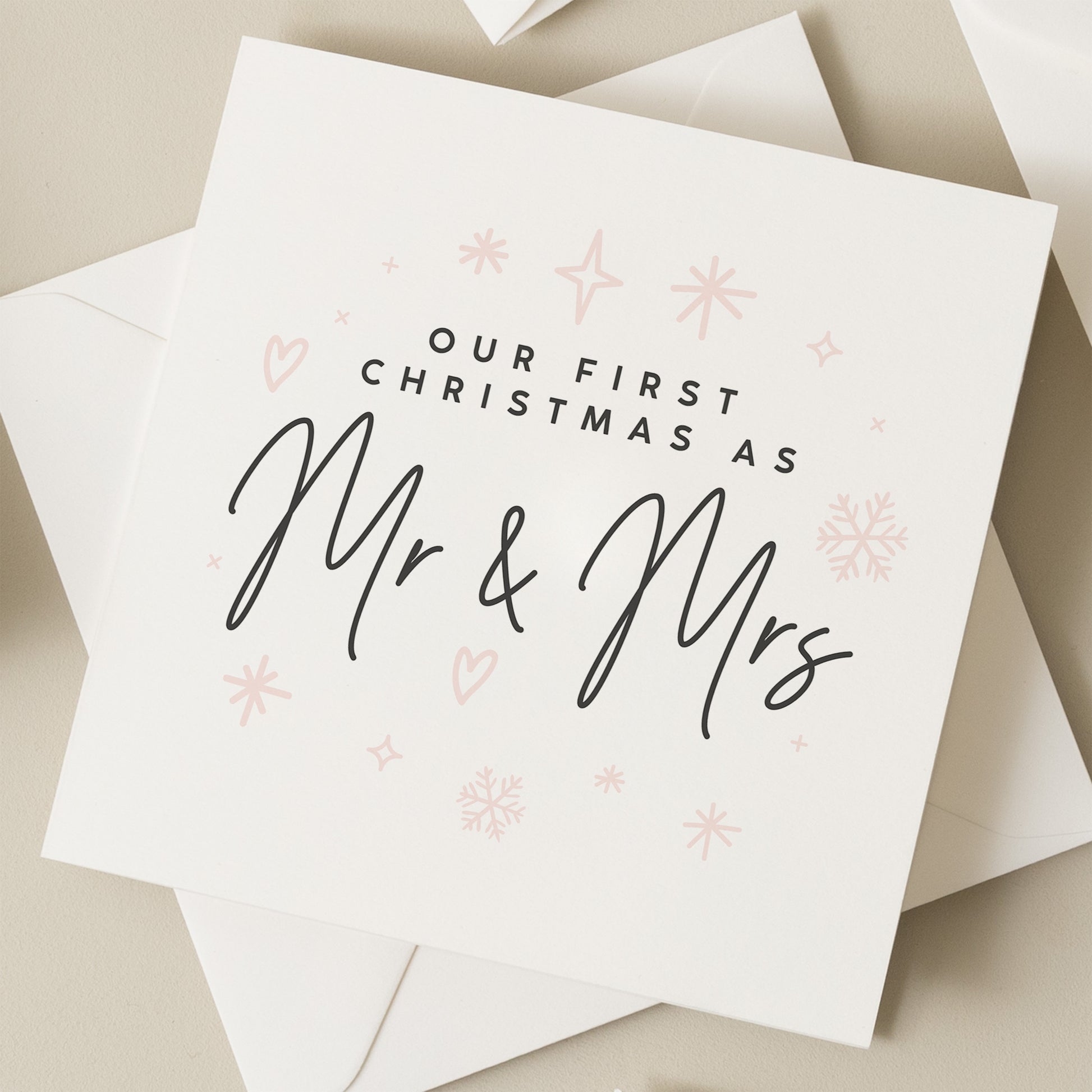 Christmas Card for Couples, Newlywed Christmas Card, Our First Christmas Card, Mr And Mrs Christmas, Husband & Wife Christmas Card