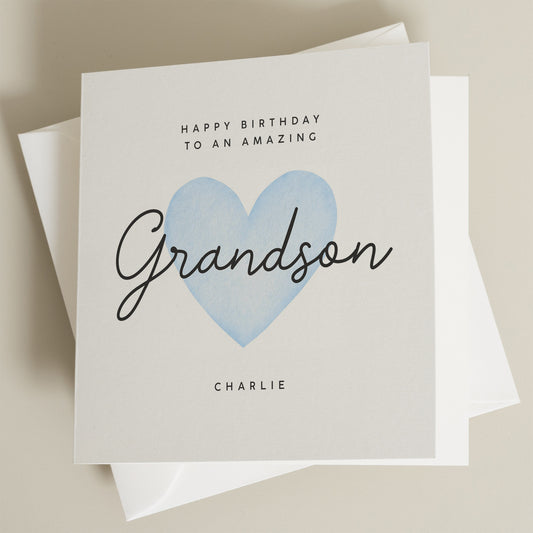 Personalised Birthday Card For Grandson, Grandson Birthday Card, Special Grandson Card, Birthday Card For Him, Cute Birthday Card