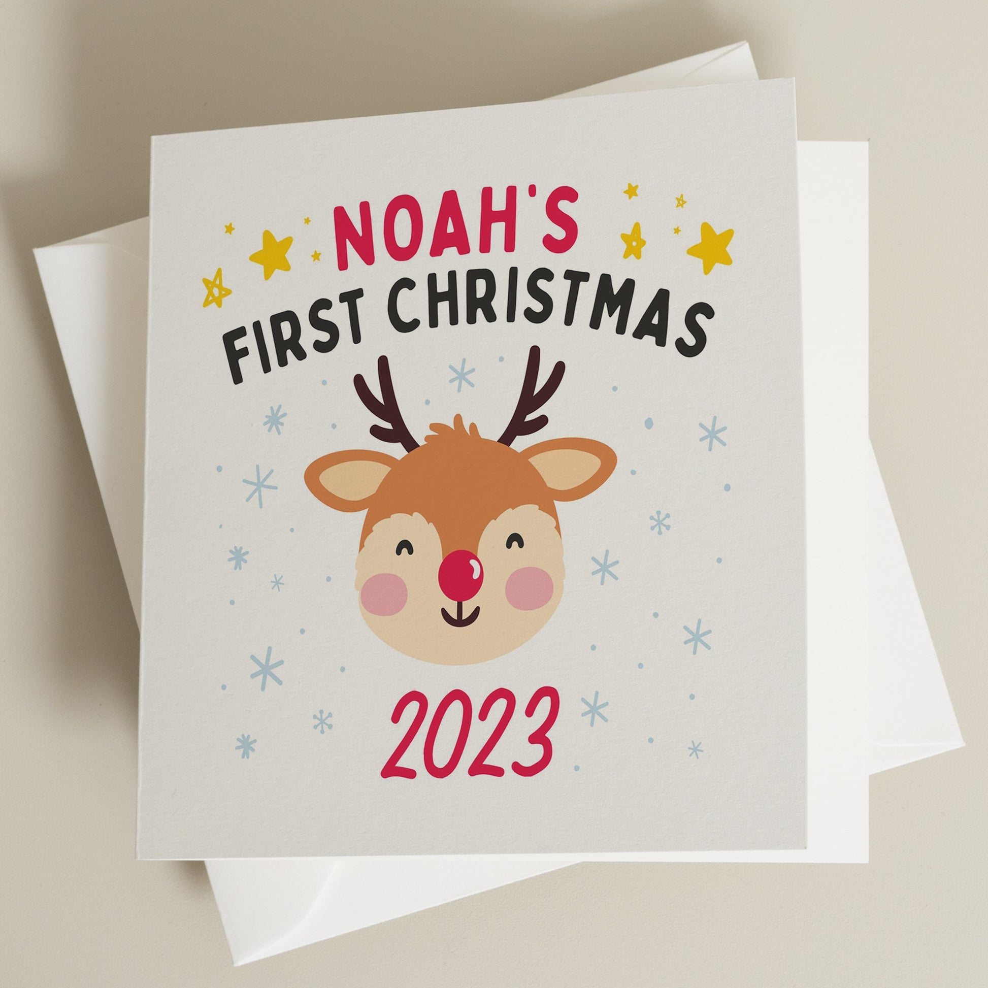 Personalised First Christmas Card, Baby First Christmas Card, Christmas Card For Baby, Happy First Christmas Card, First Xmas Card CC858